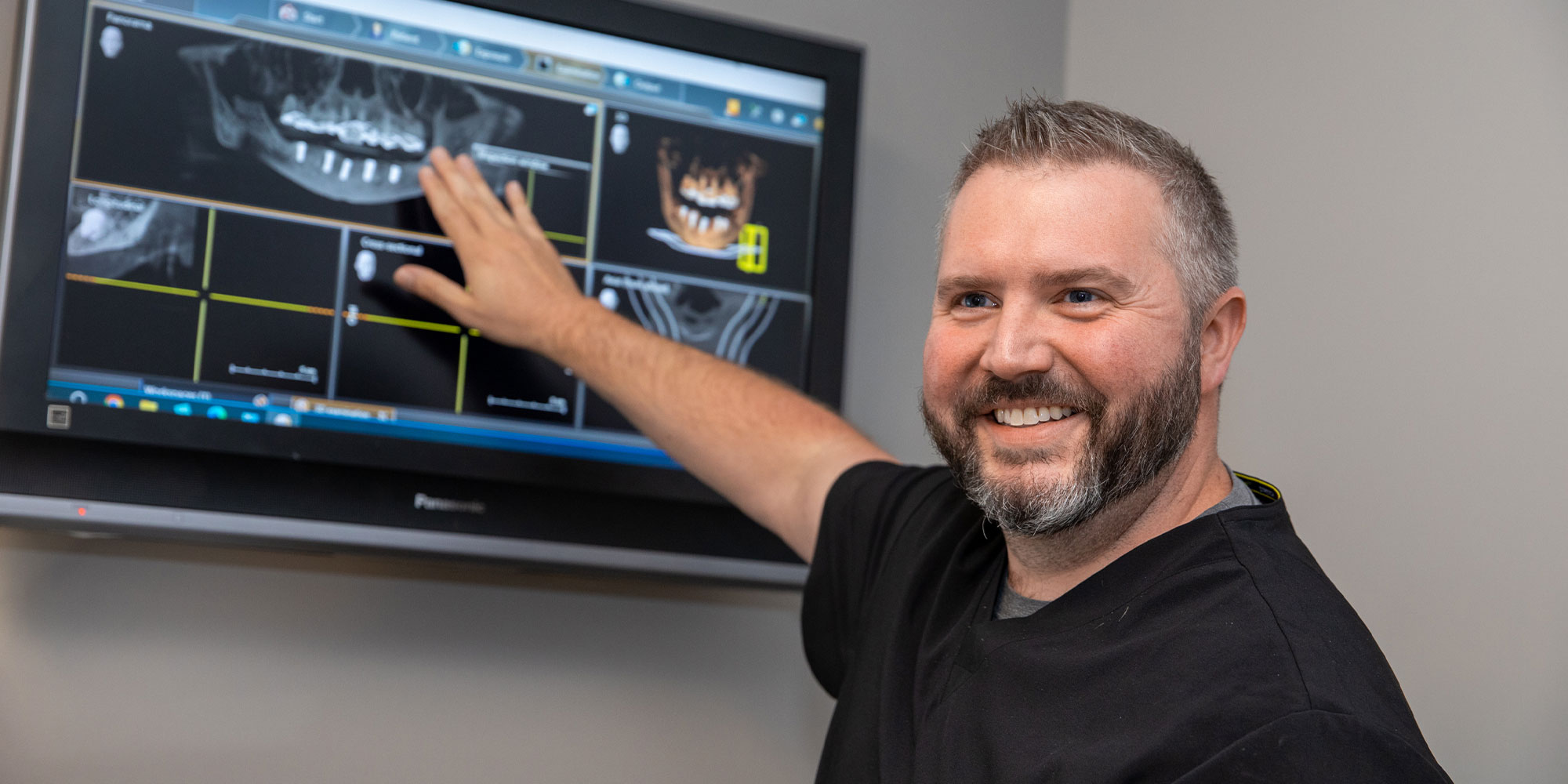 dr britt with implant placement shown